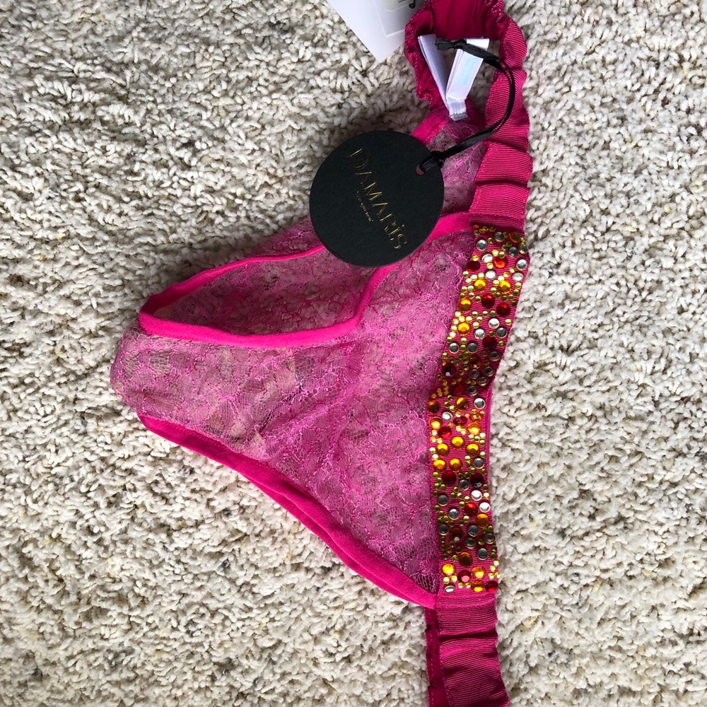 New Damaris pink lace and rhinestone panties